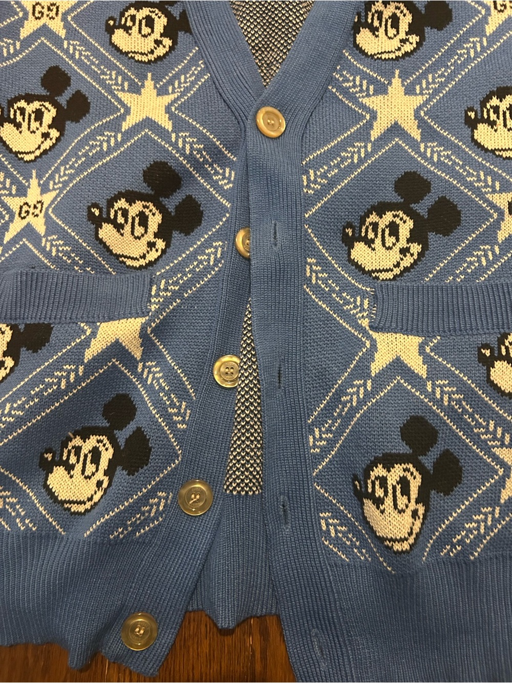 Gucci Blue Mickey Mouse Jacquard Cardigan - Picture 5 of 6